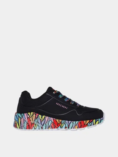 Дитячі Кросівки повсякденні Skechers UNO LITE штучна шкіра чорний