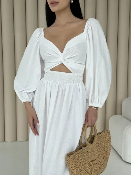 Макси платье Jadone Fashion белое