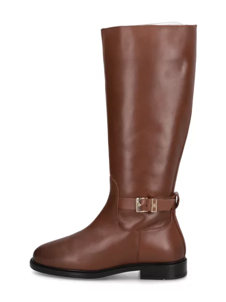 Kotníkové boty Tommy Hilfiger s přezkou hnědé