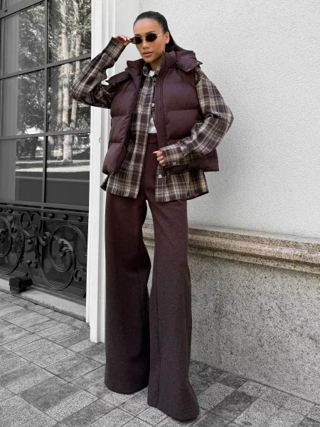 Жилет з утеплювачем Jadone Fashion Zhylet_Ark_shoko коричневий