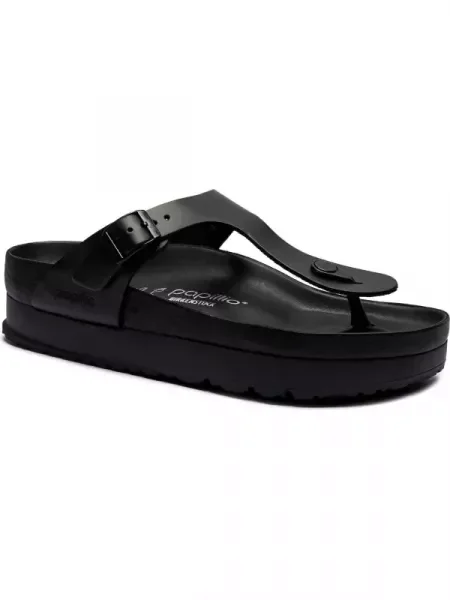 Șlapi Birkenstock din piele negru