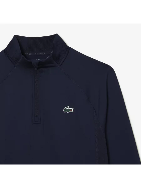 Lacoste Men?S Golf Sweatshirt With Inset Crew Neck granatowy