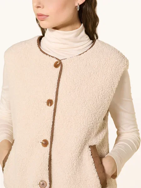 Darling Harbour Teddyfellová Vesta beige béžová