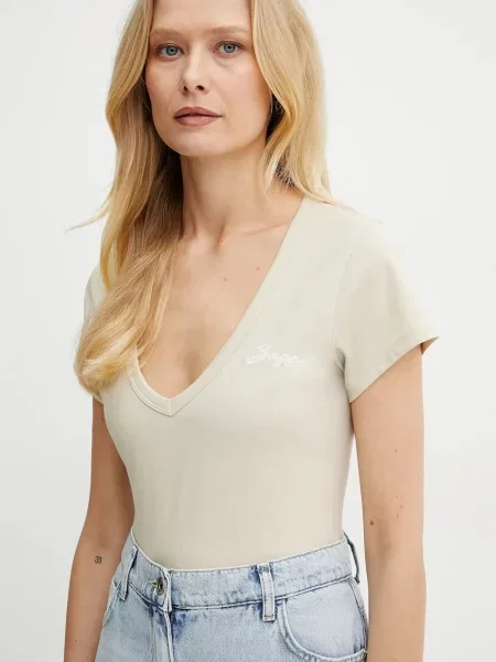 Kratka majica BOSS Orange bež