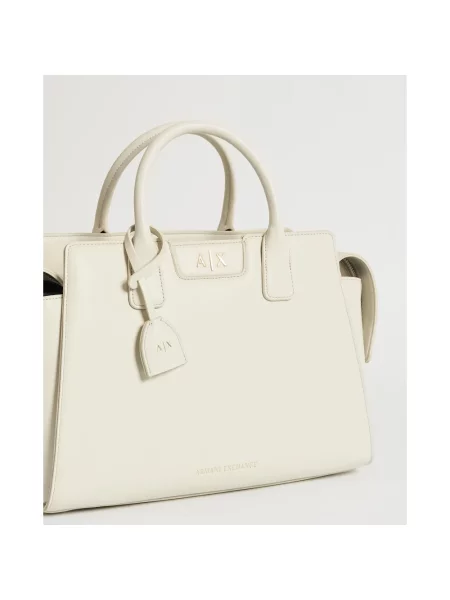 Armani Exchange Torebki Kobieta Biały ONE SIZE Skóra Amelie M beżowa