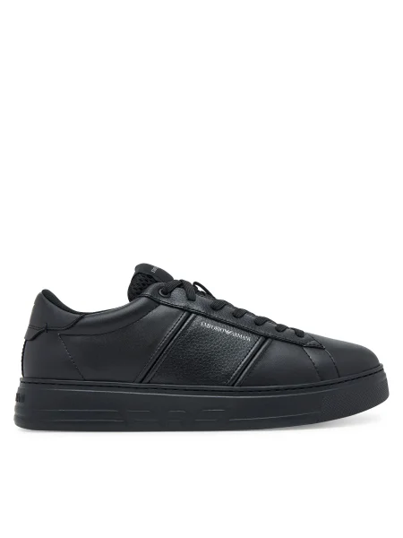 Кожени маратонки Emporio Armani мъжки черно