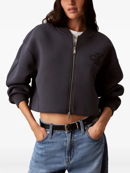 Decupat geacă bomber Calvin Klein cu autograf albastru
