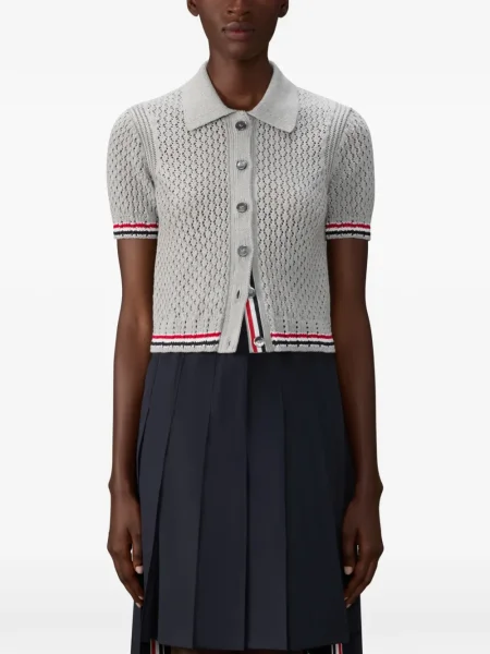 Cardigan Thom Browne scurt gri