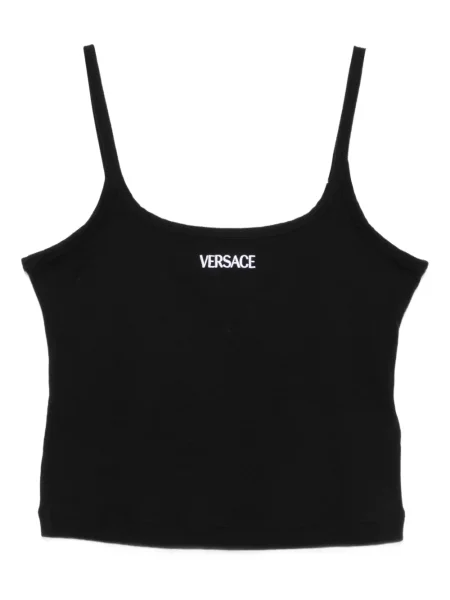 Top Versace cu broderie negru