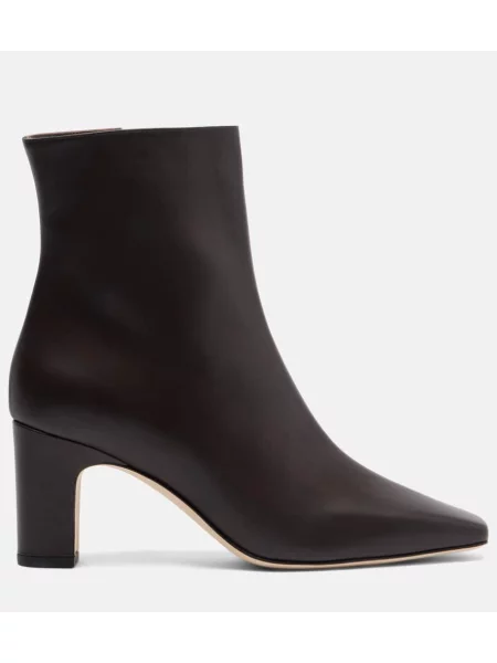 Kožené členkové čižmy Manolo Blahnik hnedá