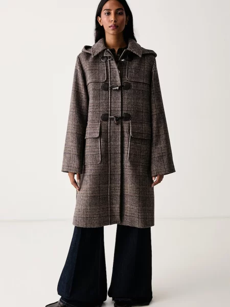 Kroj regular fit budrysówka z czystej mieszanka wełny model MELODY' Barbour brązowy