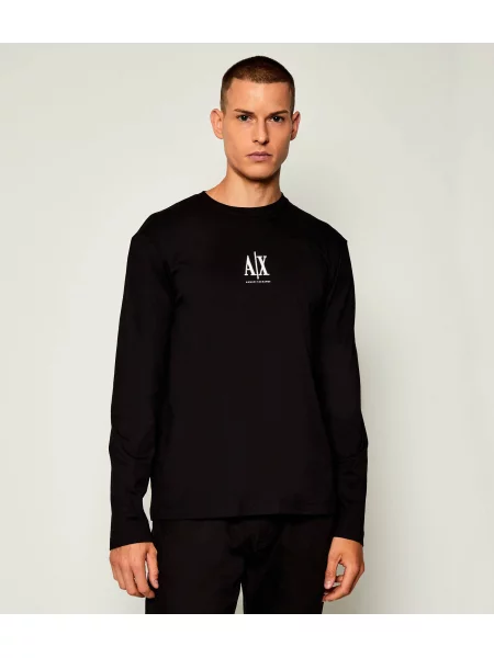 Hosszú ujjú póló Armani Exchange fekete