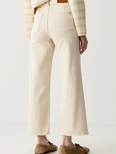 Tommy Hilfiger jeansy wide leg beżowe