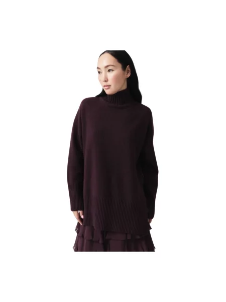 Sweter z golfem Marella fioletowy