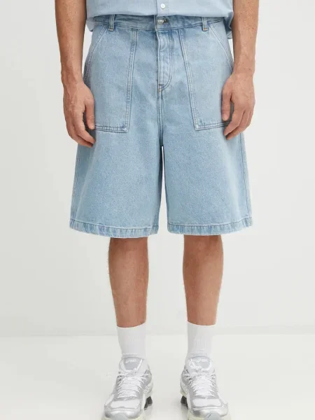 Maison Kitsuné pantaloni scurți jeans Denim Workwear
