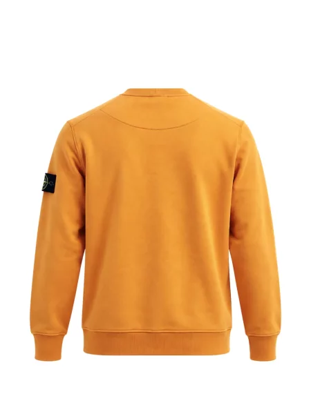 Fleece φούτερ με λαιμόκοψη Stone Island πέτρες μανίκι ρεγκλάν πορτοκαλί
