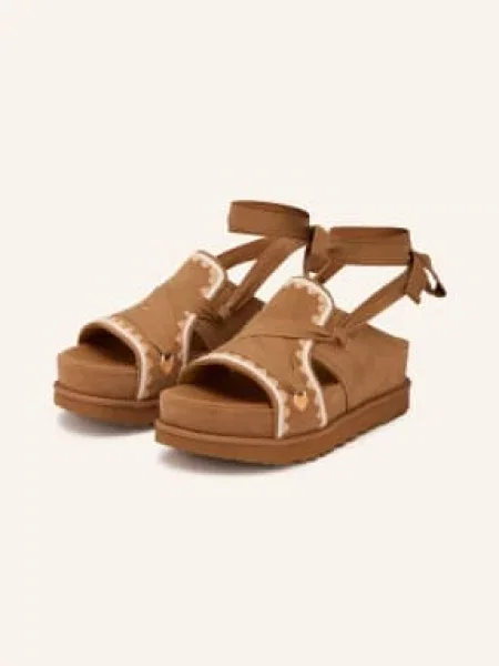 Ugg Sandály Na Platformě Goldenstar hnědá / krémová / tmavě oranžová