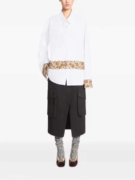 Cămașă Dries Van Noten din poplin alb