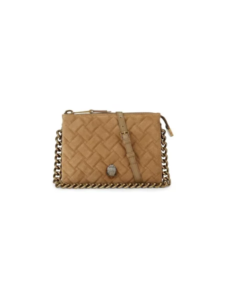 Kurt Geiger London crossbody kabelka dámska kožená KENSINGTON hnedá