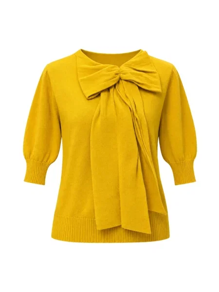 Sweter Liviana Conti wełniany żółty