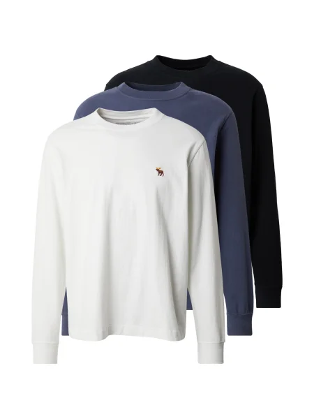 Abercrombie & Fitch Tricou bleumarin / negru alb