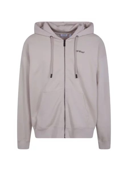 Lung hanorac cu glugă Off-white alb