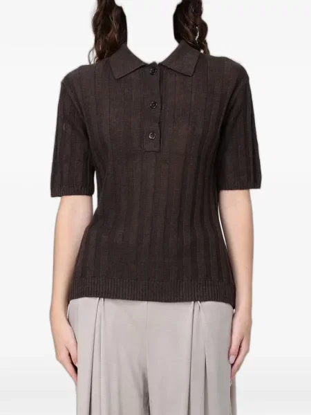 Tricou polo Max Mara tricotate maro