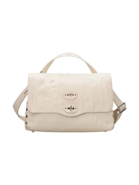 Torebka skórzana Zanellato skórzana elegancka z nitami biała