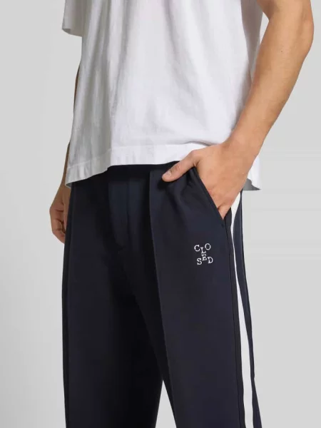 Spodnie typu track pants z elastycznym pasem Closed granatowe