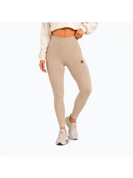 Legginsy treningowe Octagon Legion Ribber beige beżowe