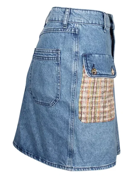 Fustă din denim Sandro albastru