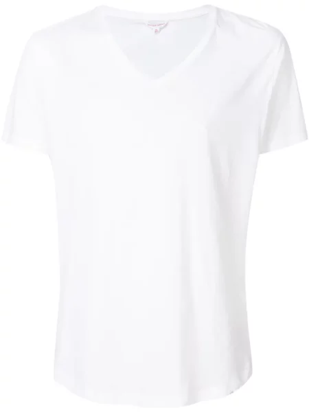 Tricou Orlebar Brown cu decolteu în V alb
