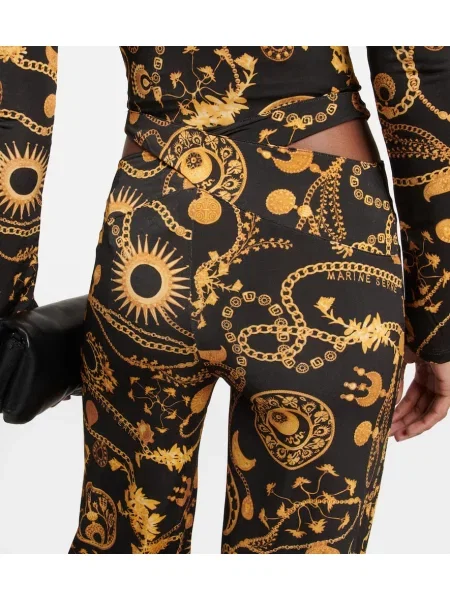 Pantaloni Marine Serre cu imagine negru
