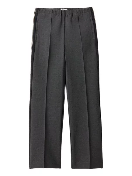 Pantaloni Miu Miu cu dungi tricotate gri