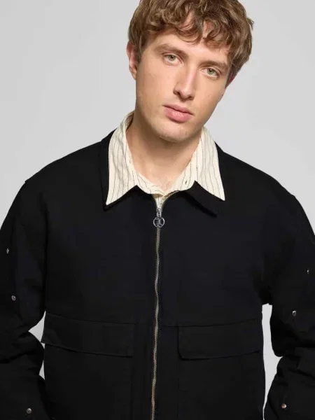 Kurtka koszulowa z wełny z z patką Model DOGMA WORK JACKET' Edwin czarna