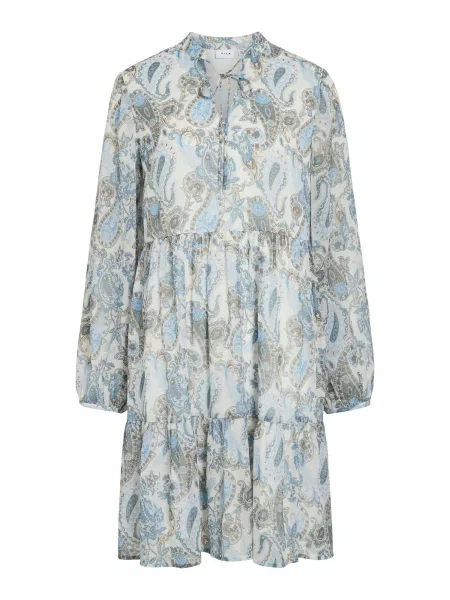 VILA Rochie VIFALIA albastru deschis / gri alb