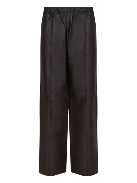 Pantaloni Selected din piele maro