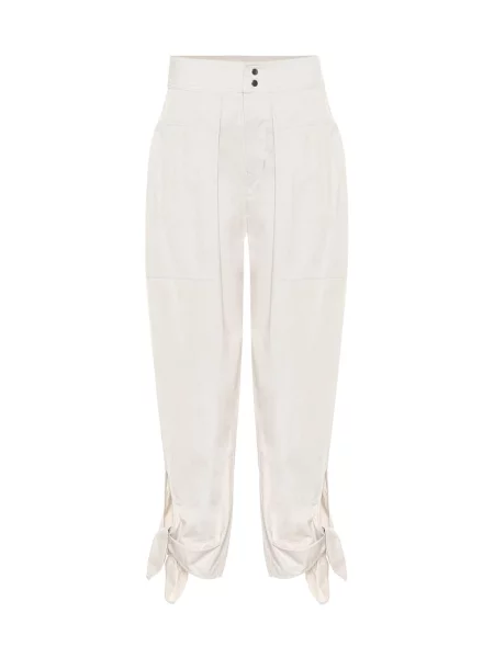 Pantaloni Isabel Marant cu talie înaltă bej