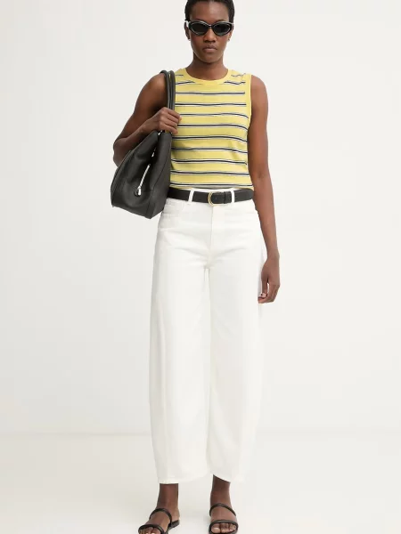 TOMMY HILFIGER Top svetlo / črna / bela rumena