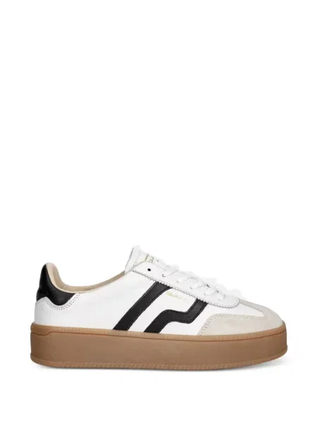 Sneakerși Gant cu șireturi cu platformă din dantelă alb