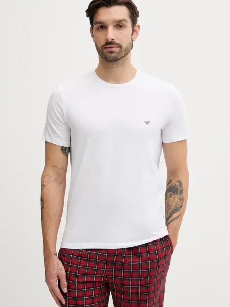 Emporio Armani Underwear basic tričko pánske s elastanom biela