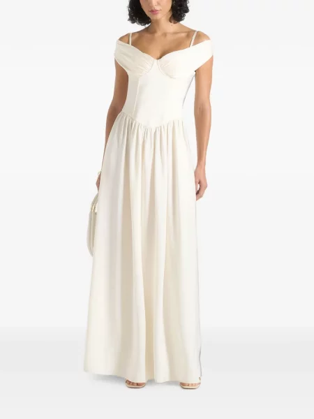 Rochie maxi Manière De Voir din satin alb