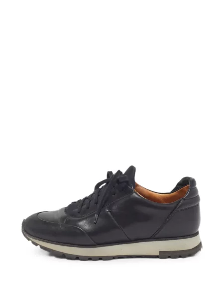Sneakerși Santoni cu șireturi din dantelă negru