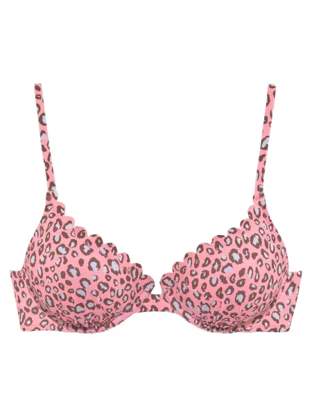 LASCANA Bikini felső barna / rózsaszín fehér