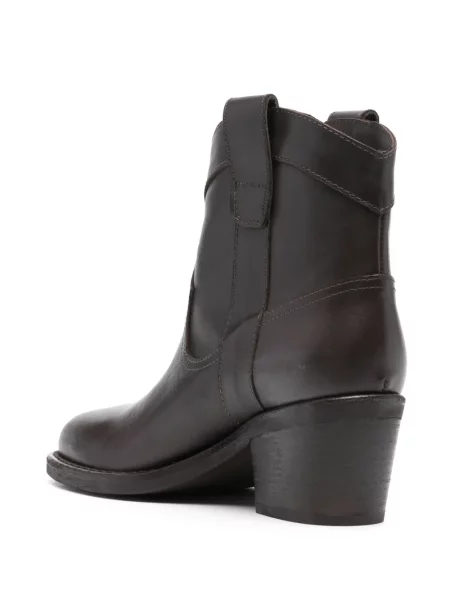 Kožené zkrácené polokozačky Via Roma 15 hnědé