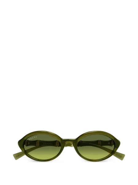 Oválné sluneční brýle Gucci Eyewear zelené