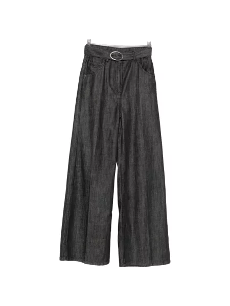 Cu centură blugi cu picior larg Twinset negru