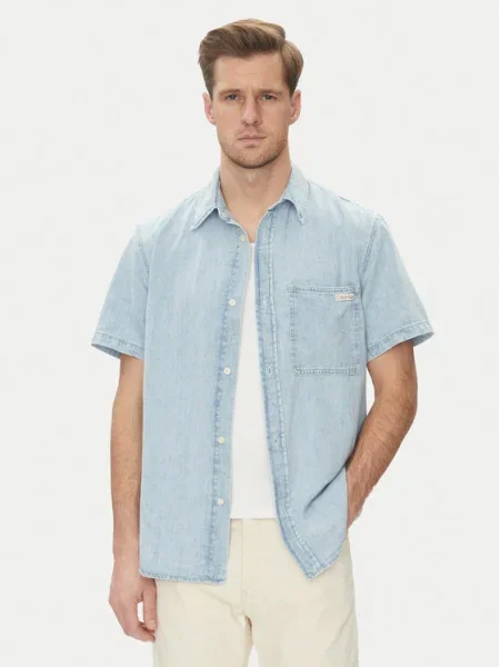 Calvin Klein Jeans cămașă de blugi albastru