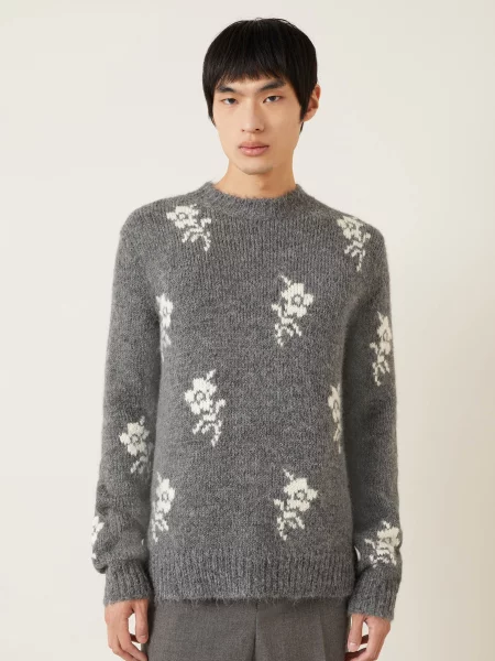 Jil Sander Sweter Z Alpaki grau szary
