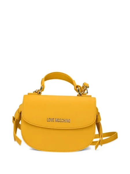 Geantă shopper Love Moschino cu autograf galben